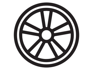 Obraz premium A simple illustration of a wheel with a circular shape and multiple spokes used for transportation or machinery