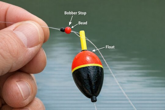 A close-up shot of a fishing lure with a hook attached, ready for use
