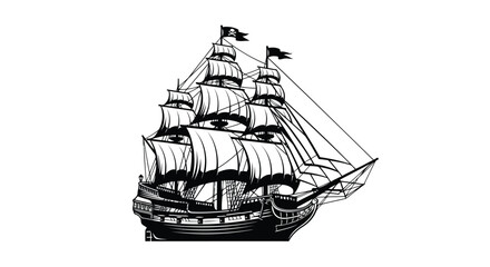 Sailing ship with full sails © NurJahan
