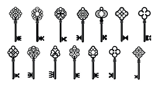 Set of antique skeleton keys