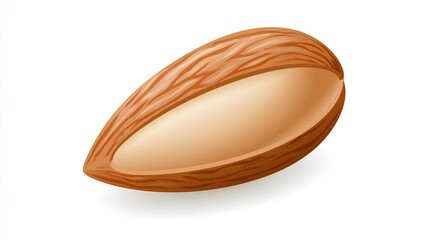 Obraz premium A high-quality image of an almond on a white background, isolated and carefully crafted