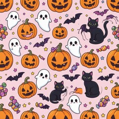 Fototapeta premium halloween seamless background