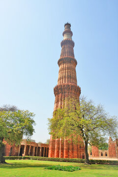 The Qutb Minar, also spelled Qutub Minar and Qutab Minar a minaret in  Mehrauli, South Delhi, India