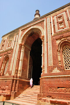 The Qutb Minar complex monuments and buildings from the Delhi Sultanate at Mehrauli in Delhi, India