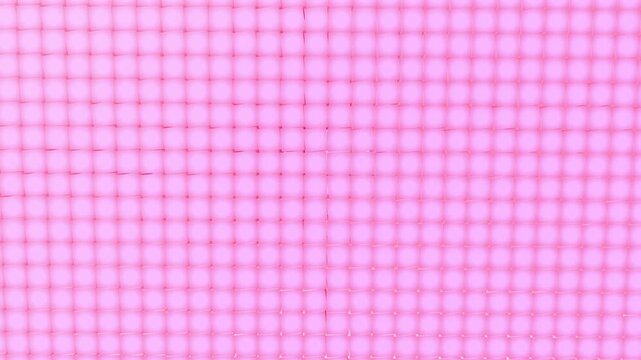 Pink and blue cubes grid patterns pulsate in a high angle perspective for a bright pastel 3D render ideal for social media motion backgrounds