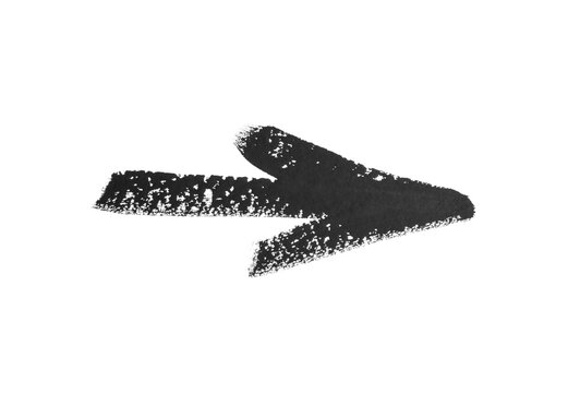 hand drawn watercolor arrow black on a white background
