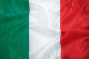 Obraz premium Italy Flag silk fabric background