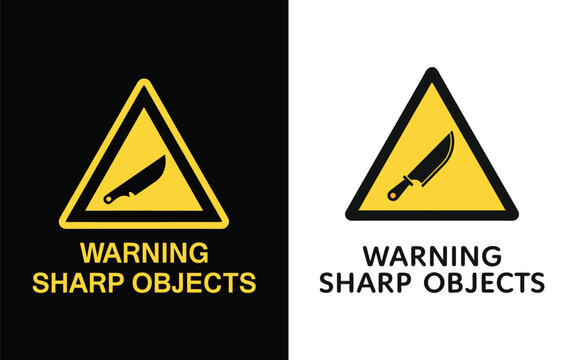 Warning sharp objects sign