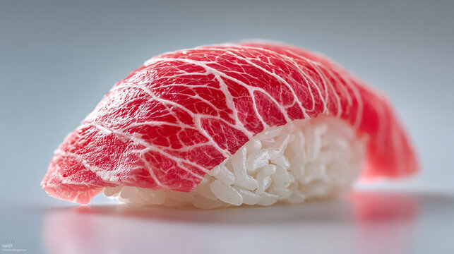 A Single Piece of Premium Bluefin Tuna Nigiri Sush