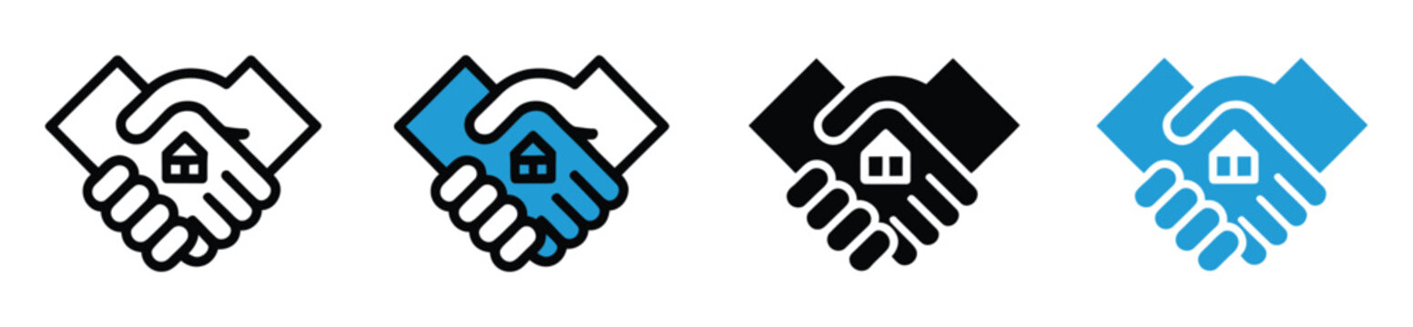 Land acquisition icon set, property development and land purchase process icons for business and legal design