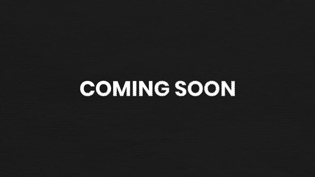 Coming Soon Vintage Text Animation 4K Upcoming Launch Visual for Product Reveals and Promotional Marketing Campaigns