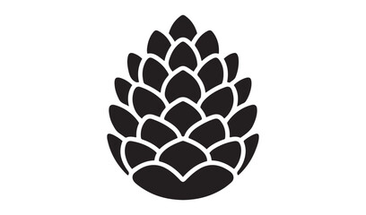 Obraz premium Autumn pine cone vector silhouette icon for winter christmas holiday and forest nature decoration design