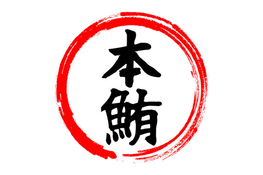本鮪 - 「本鮪（ほんまぐろ）」の文字の、筆文字で書いた、よく目立つロゴマーク
