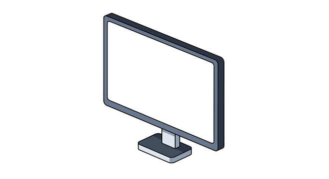 Blank computer monitor with a dark gray frame and light gray stand displayed in a professional view on a clean matte surface for office.