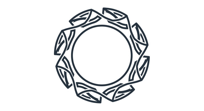 Circular security emblem with a complex interwoven knotwork design for protected digital branding and data encryption applications