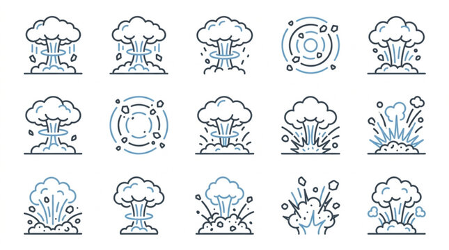 Collection of Nuclear Explosion and Cloud Burst Illustrations