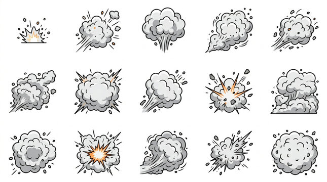 Collection of Explosion and Impact Animation Frames