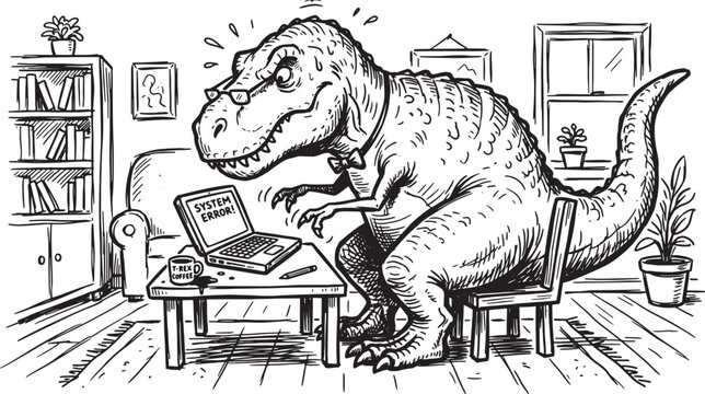 Tyrannosaurus rex having computer problems