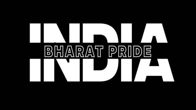 India Bharat pride text cut design reveal animation video