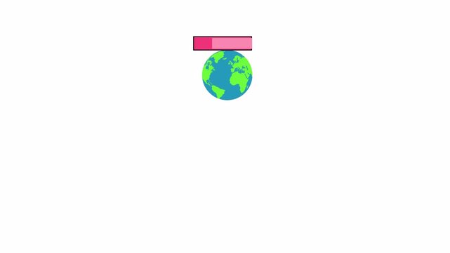 Floating Planet and Books Animation 4K Alpha Channel Loop