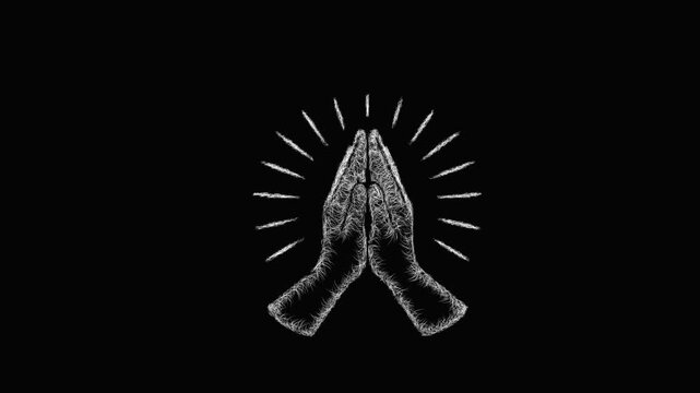 Sketch prayer icon animation - smooth progressive reveal
