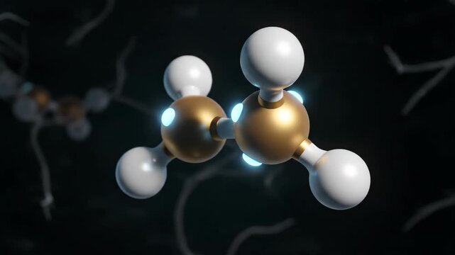3D Dopamine Neurotransmitter Molecular Visualization with Glowing Receptor Binding