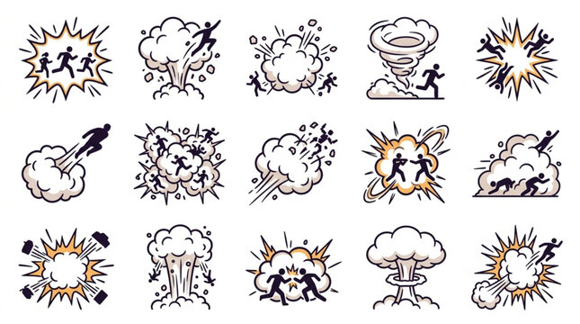 Explosion and Impact Illustration Icons