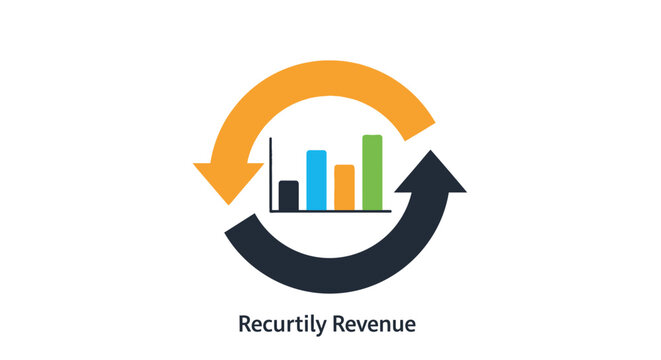 Recuriting Revenue Cycle Graph and Arrows Icon