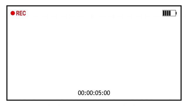 camera overlay animation on a transparent background animation. recording screen overlay with alpha channel. 4k video