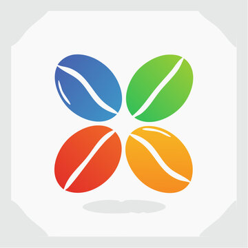 Colorful Coffee Bean Logo