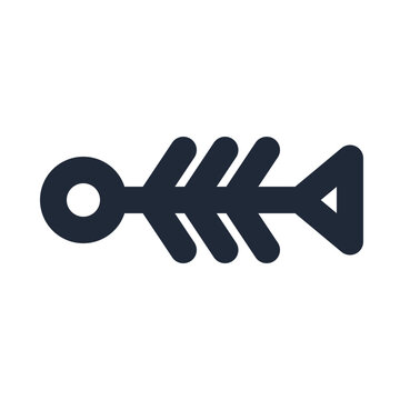 Fish bone line icon, pets outline symbol