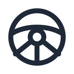 Obraz premium Steering wheel line icon, automotive outline symbol