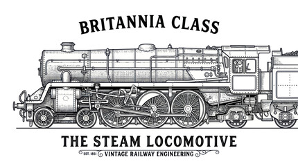 vintage steam locomotive britannia class © Berang