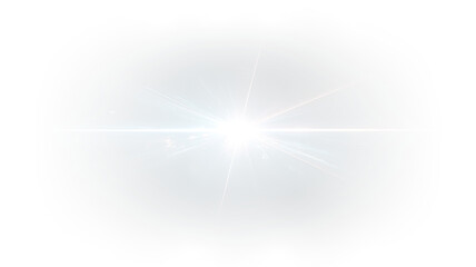 Fototapeta premium Lens Flare Light Burst with Glowing Optical Effect on Transparent Background PNG