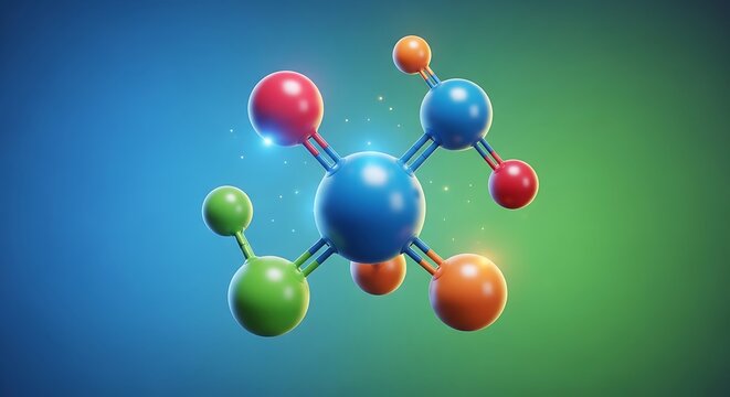 Molecular Structure Visualization - A Colorful Representation of Chemical Bonds.