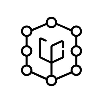 Knowledge Graph Line Icon Vector &ndash; AI Semantic Network Outline Symbol, Linked Data Structure, Knowledge Representation and Information Relationship Thin Line Illustration
