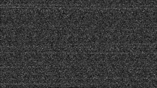 Vintage retro television displaying black-and-white static noise from weak signal reception. Seamless loop animation.