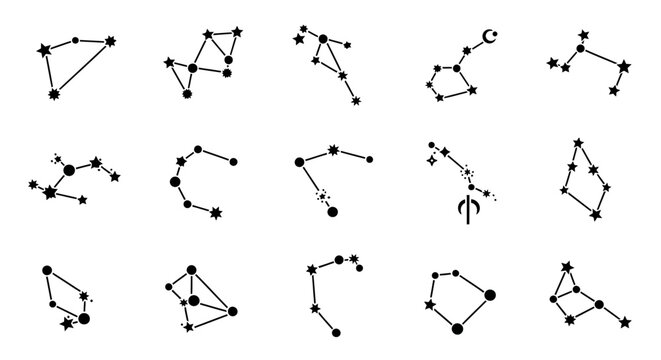 Celestial Constellation Icons Set