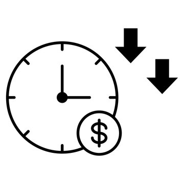 time reduction money icon
