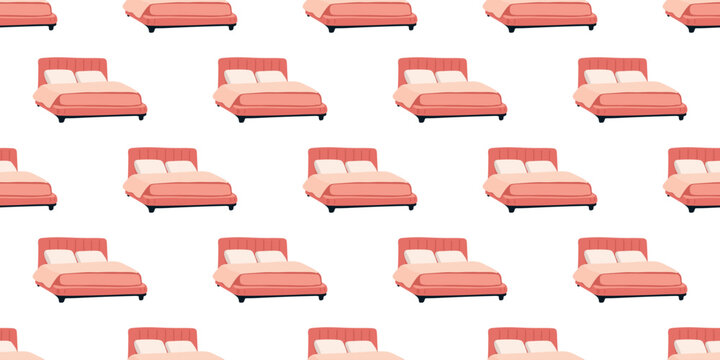 seamless double bed pattern vector illustration design