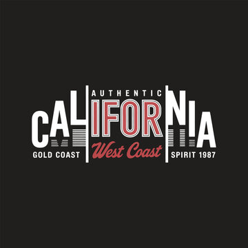 California authentic west coast gold coast t shirt design