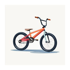 Fototapeta premium Red BMX Bicycle Flat Vector Illustration