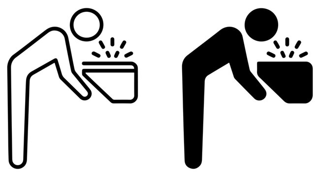 drinking water fountain icon set