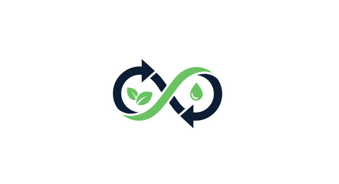 A graphic illustration of an infinity symbol representing sustainable resource cycles