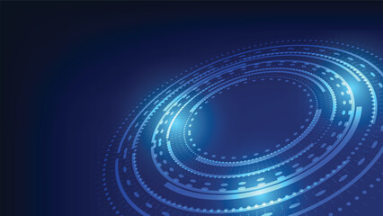 futuristic hi tech circle on blue background with glowing light  © piggu