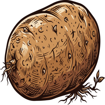 Create a different Potato vector art a with wh&iacute;te background