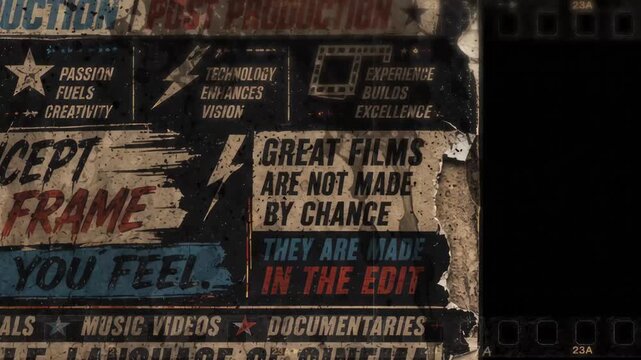 Grunge Text Overlay Animation Distressed Typography Background. High quality 4k footage