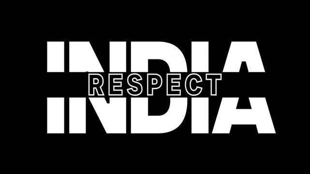 India Respect text cut design reveal animation video