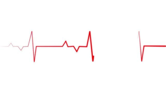 4k animation heart beat with line on background. 4k seamless loop animation