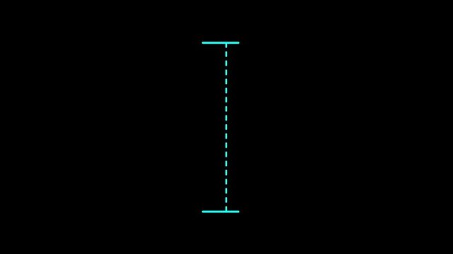 Vertical dotted line measuring height animation, alpha channel 4k animation video.